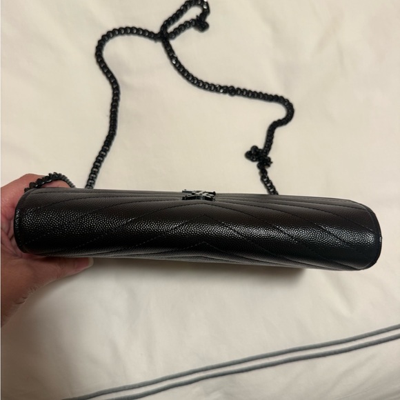 Yves Saint Laurent Black Chevron Clutch - Picture 6 of 6